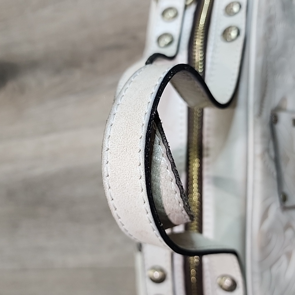 Patricia Nash Fiora cream ivory tooled dome satchel - Picture 7 of 15